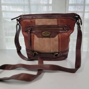 B.O.C Born Concept Marwick Charging Crossbody Bag Brown Hobo Purse Tote Bucket